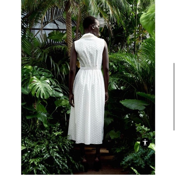 EUC ZARA WHITE OPENWORK EMBROIDERED DRESS - Sz medium - Picture 2 of 10